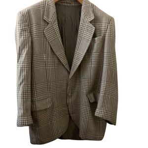 Bogie Men's Classic Houndstooth Two Button Wool Blazer Made In Germany Size 50